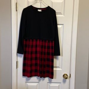 J Jill black and red Buffalo plaid dress size S/P